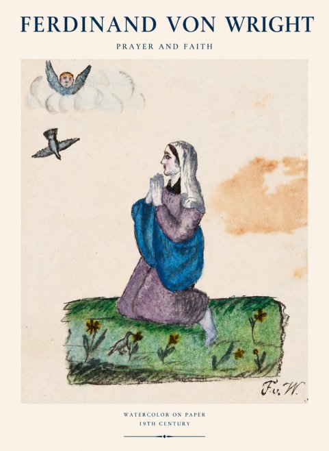 Ferdinand von Wright A Woman in Prayer No2 - Poszter