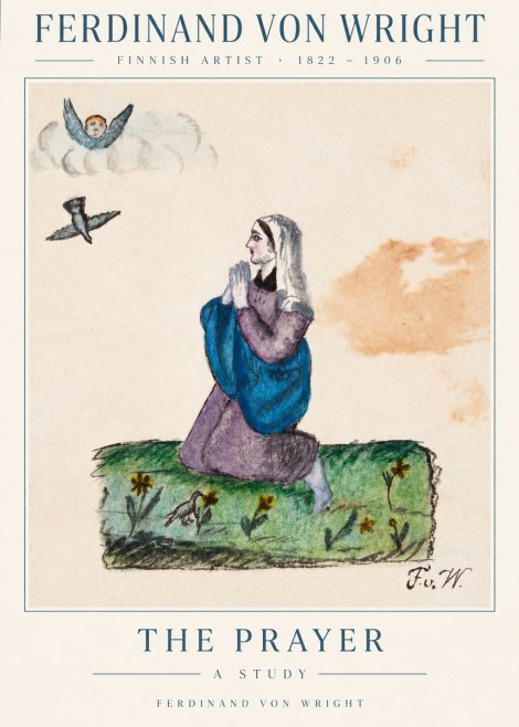 Ferdinand von Wright A Woman in Prayer No3 - Poszter