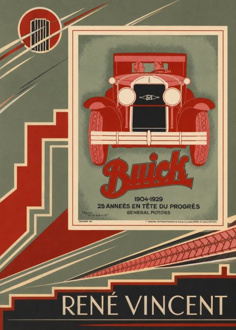 René Vincent Buick - 25 Années En Tête Du Progrès No2 - Poszter