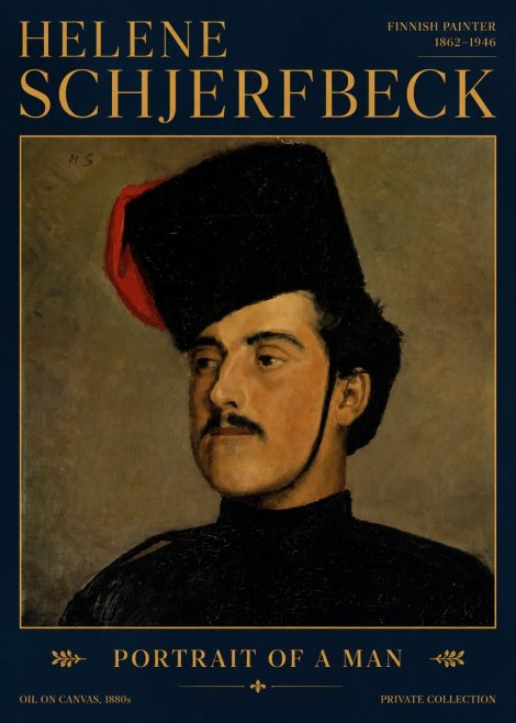 Helene Schjerfbeck Portrait of a Man II No4 - Poszter