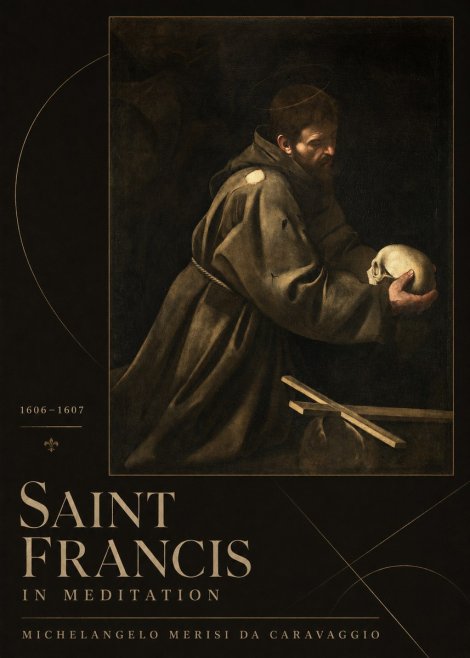 Michelangelo Merisi da Caravaggio Saint Francis in Meditation I No3 - Poszter