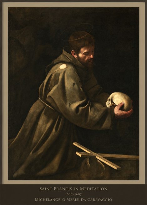 Michelangelo Merisi da Caravaggio Saint Francis in Meditation I No6 - Poszter