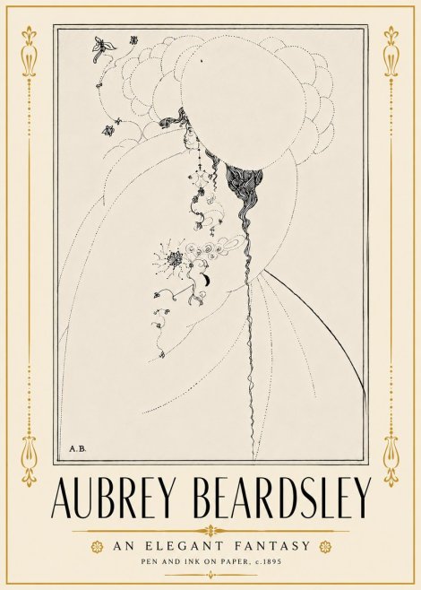 Aubrey Beardsley An Elegant Fantasy No5 - Poszter