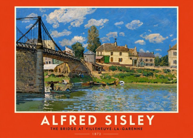 Sisley The Bridge at Villeneuve-la-garenne I No6 - Poszter