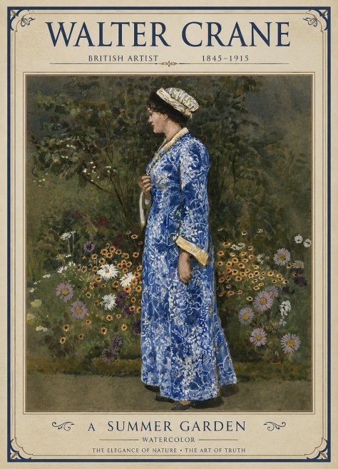 Walter Crane A Summer Garden No1 - Poszter
