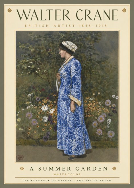Walter Crane A Summer Garden No3 - Poszter