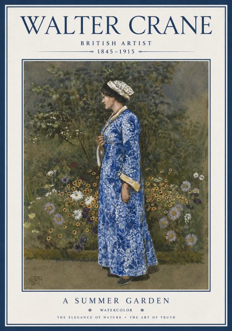 Walter Crane A Summer Garden No5 - Poszter