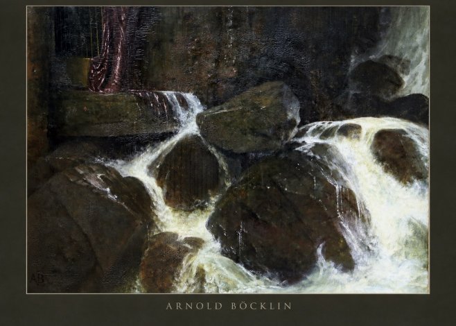 Arnold Böcklin The Nymph of the Waterfall No2 - Poszter