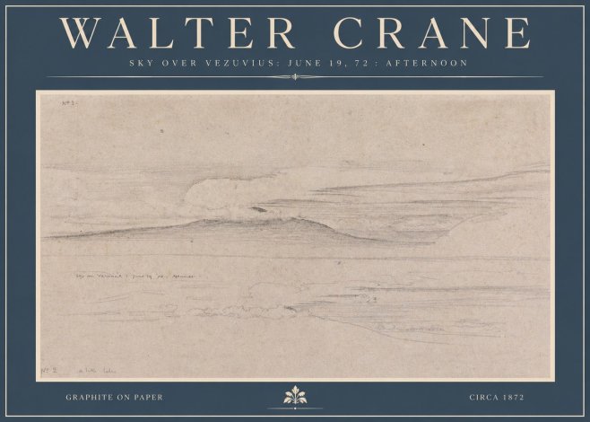 Walter Crane Sky over Vezuvius: June 19, 72 : Afternoon No2 - Poszter