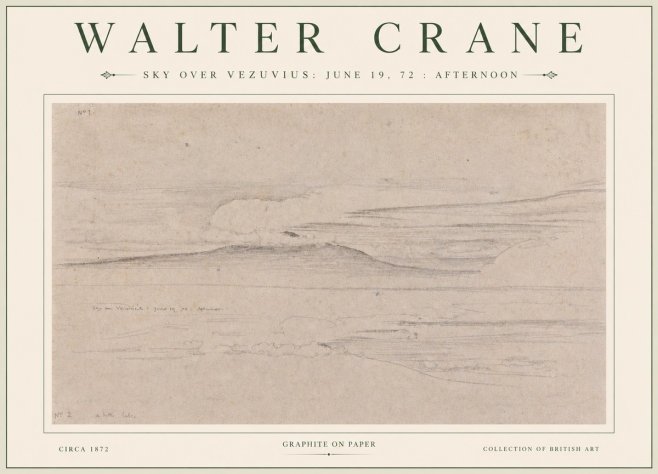 Walter Crane Sky over Vezuvius: June 19, 72 : Afternoon No3 - Poszter