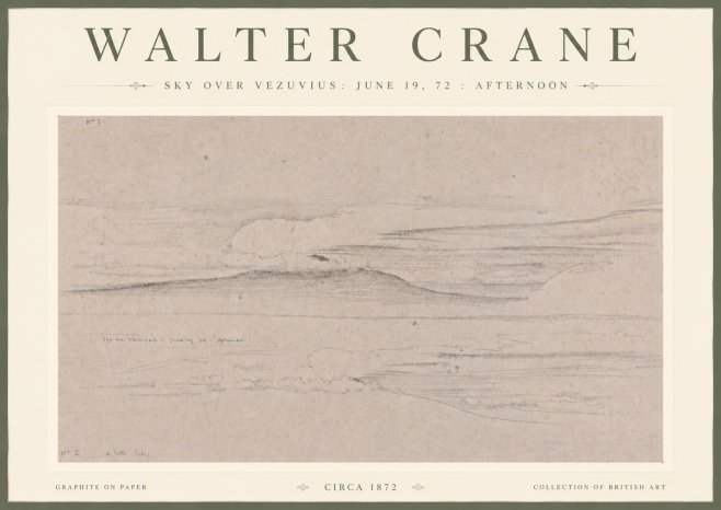 Walter Crane Sky over Vezuvius: June 19, 72 : Afternoon No4 - Poszter