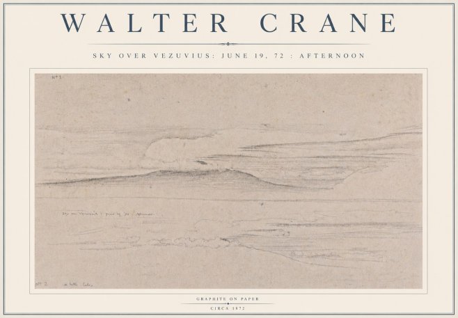 Walter Crane Sky over Vezuvius: June 19, 72 : Afternoon No5 - Poszter