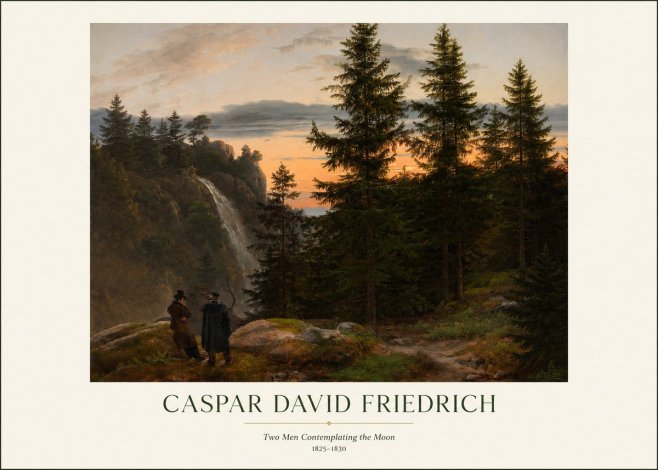 Caspar David Friedrich Two Men Contemplating the Moon I No1 - Poszter