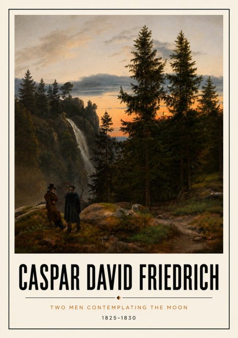 Caspar David Friedrich Two Men Contemplating the Moon I No5 - Poszter
