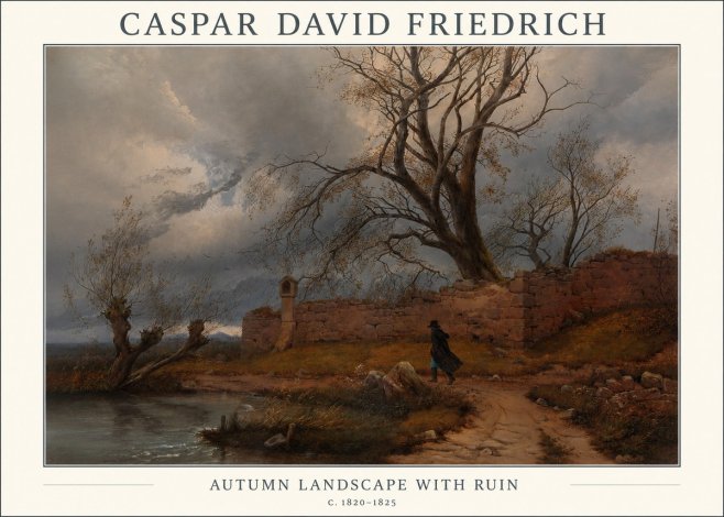 Caspar David Friedrich Autumn Landscape with Ruin No1 - Poszter