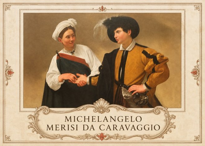 Michelangelo Merisi da Caravaggio The Cardsharps IV No5 - Poszter