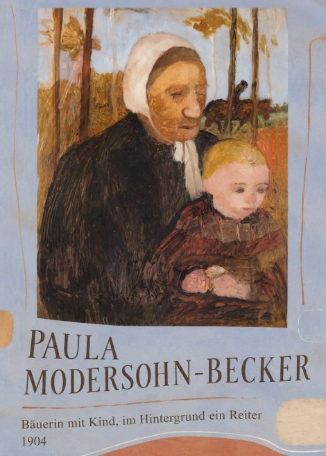 Paula Modersohn-Becker Bäuerin Mit Kind, Im Hintergrund Ein Reiter No3 - Poszter