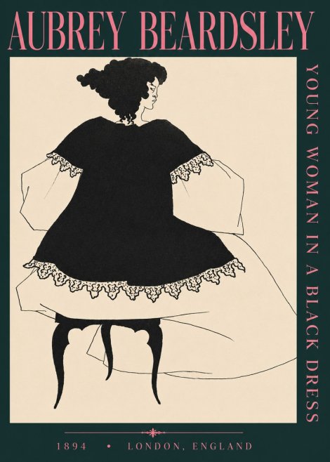 Aubrey Beardsley Woman in a Dress No4 - Poszter