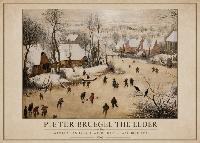 Pieter Bruegel Winter Landscape with Skaters and Bird Trap No1 - Poszter