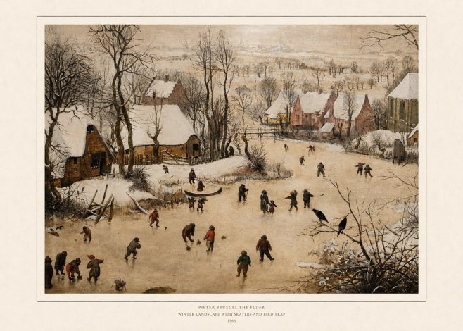 Pieter Bruegel Winter Landscape with Skaters and Bird Trap No6 - Poszter