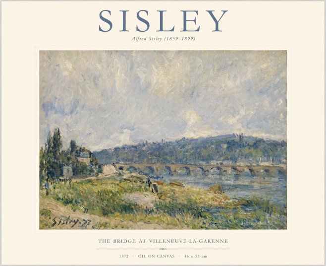 Sisley The Bridge at Villeneuve-la-garenne II No1 - Poszter