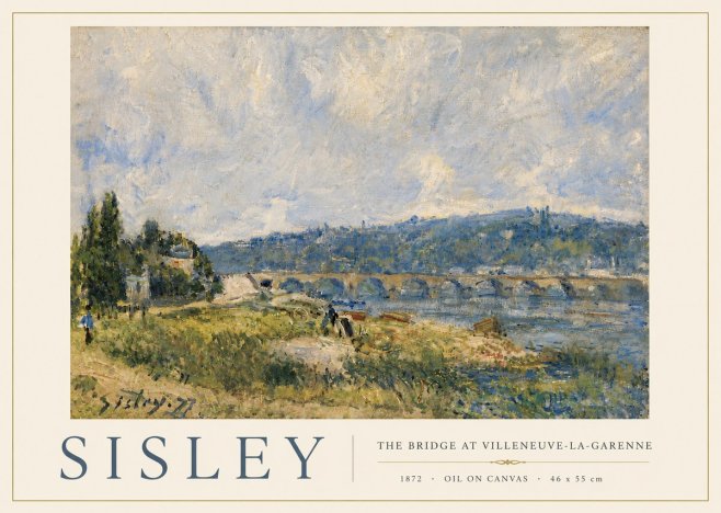 Sisley The Bridge at Villeneuve-la-garenne II No6 - Poszter