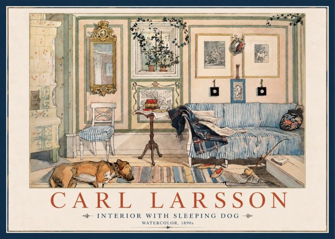 Carl Larsson Interior with Sleeping Dog No2 - Poszter