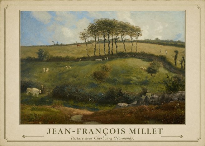 Jean-François Millet Pasture Near Cherbourg (Normandy) No1 - Poszter
