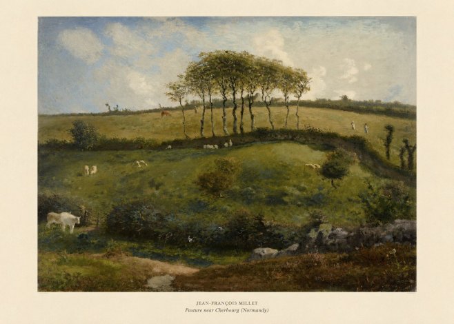 Jean-François Millet Pasture Near Cherbourg (Normandy) No5 - Poszter