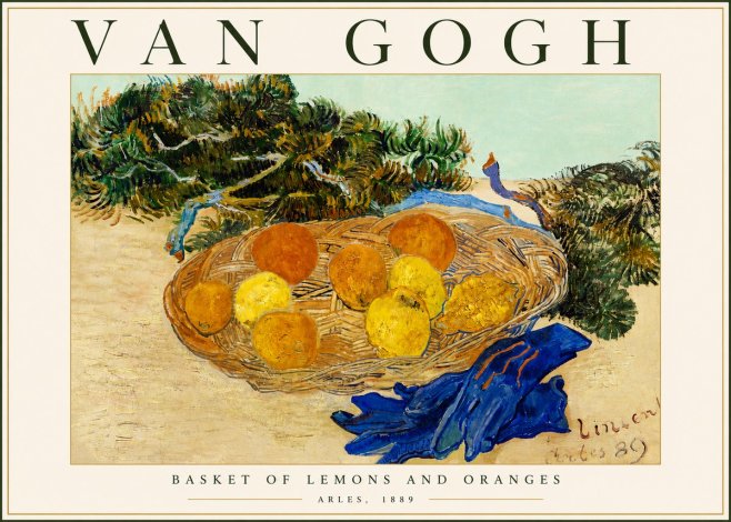 Van Gogh Basket of Lemons and Oranges No5 - Poszter