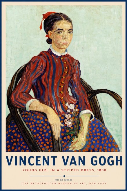 Van Gogh Young Girl in a Striped Dress, 1888 No4 - Poszter