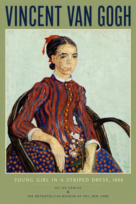 Van Gogh Young Girl in a Striped Dress, 1888 No6 - Poszter