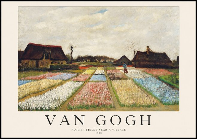 Van Gogh Flower Fields Near a Village No1 - Poszter