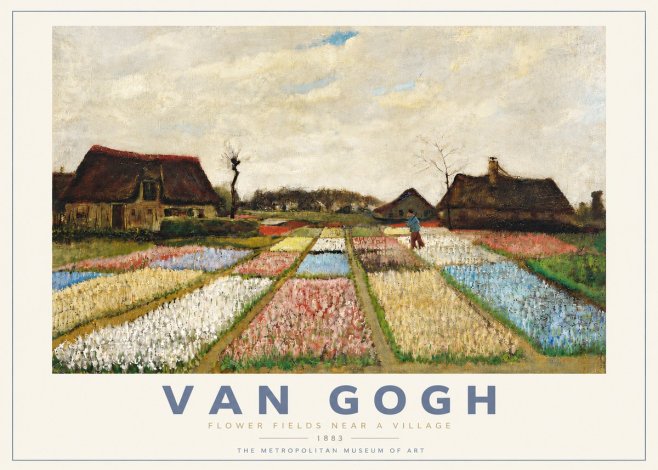 Van Gogh Flower Fields Near a Village No4 - Poszter