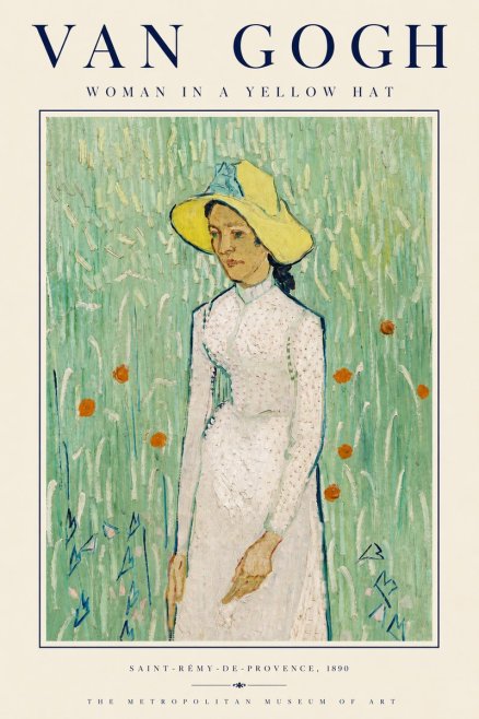Van Gogh Woman in a Yellow Hat No3 - Poszter