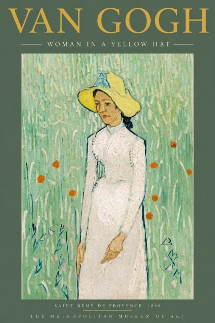 Van Gogh Woman in a Yellow Hat No4 - Poszter