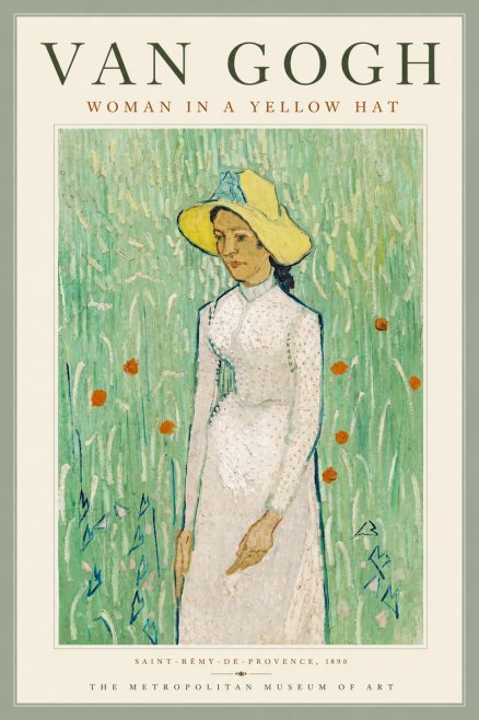 Van Gogh Woman in a Yellow Hat No6 - Poszter