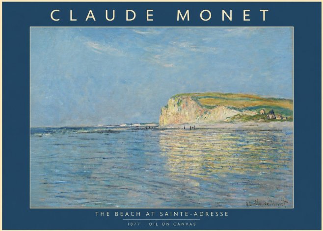 Monet The Beach at Sainte-adresse III No2 - Poszter