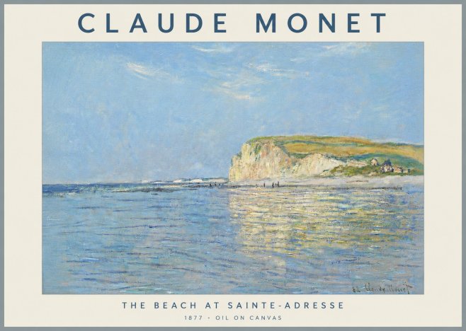 Monet The Beach at Sainte-adresse III No5 - Poszter