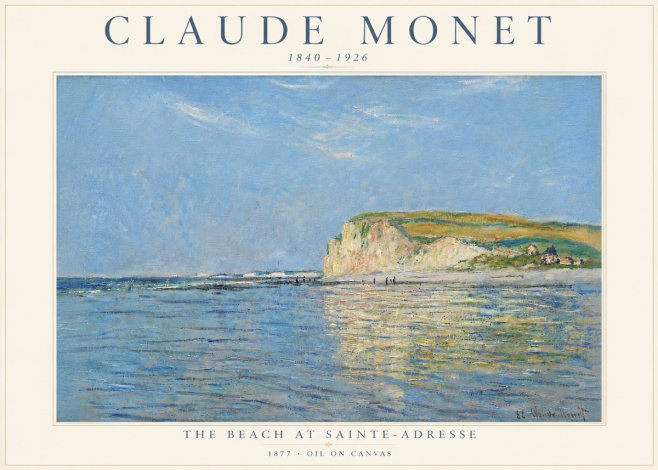 Monet The Beach at Sainte-adresse III No6 - Poszter