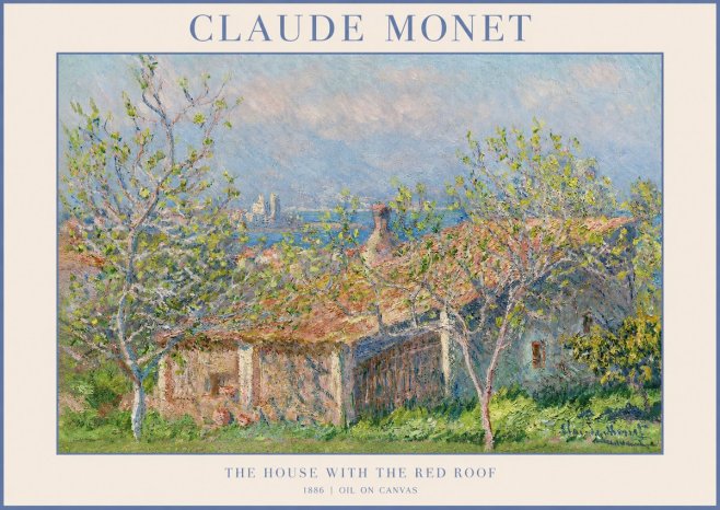 Monet The House with the Red Roof No1 - Poszter