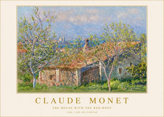 Monet The House with the Red Roof No2 - Poszter