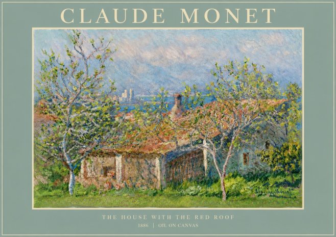 Monet The House with the Red Roof No4 - Poszter