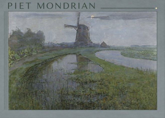 Piet Mondrian Windmill by the Water II No1 - Poszter