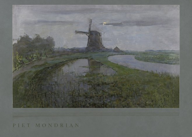 Piet Mondrian Windmill by the Water II No2 - Poszter