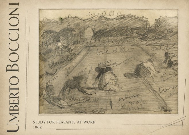 Umberto Boccioni Study for Peasants at Work No3 - Poszter