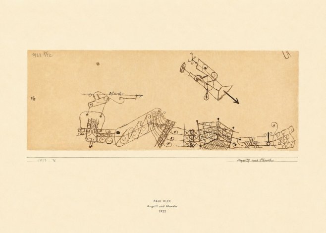 Paul Klee Angriff Und Abwehr No4 - Poszter