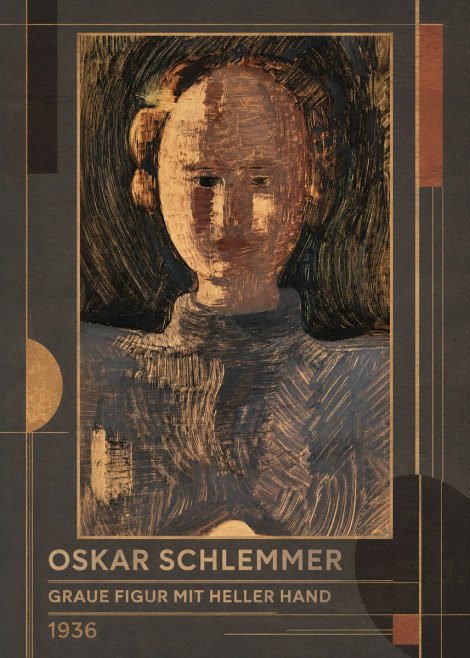 Oskar Schlemmer Graue Figur Mit Heller Hand No1 - Poszter