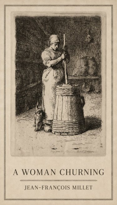 Jean-François Millet A Woman Churning No1 - Poszter
