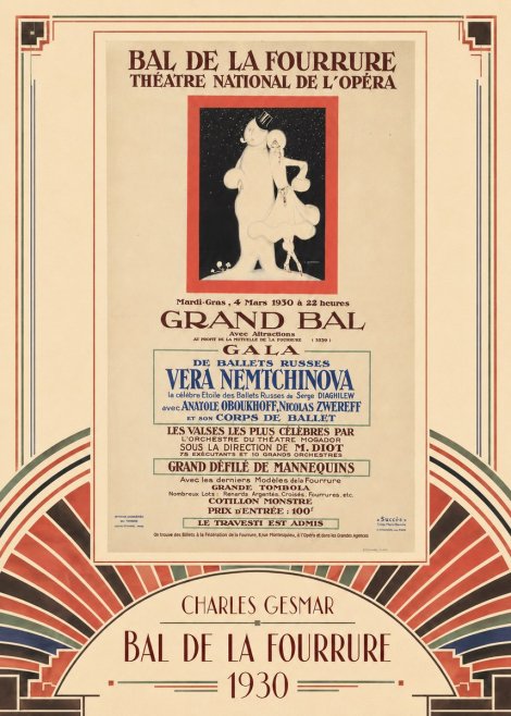 Charles Gesmar Bal De La Fourrure Théâtre National De L'opéra No3 - Poszter
